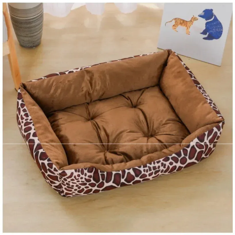 Square Plush Pet Bed - Kennel Sofa Cushion for Cat & Small Dog - Pet Supplies & Accessories