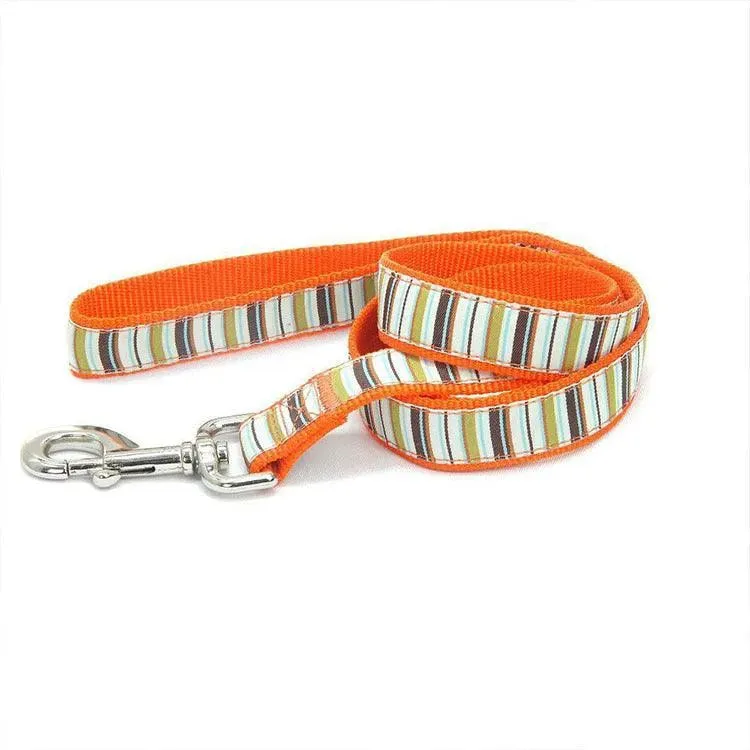 Striped Nylon Dog Chest and Back Cover with Leash