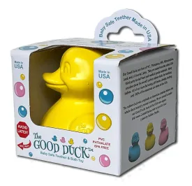 The Good Duck - BPA & PVC Free Rubber Duckie Baby Bath Toy Teether - Yellow