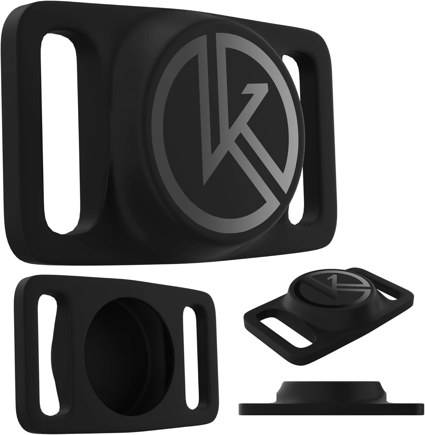 Tile Sticker Dog Collar Holder (2022): Extra-Durable, Lightweight, and Protective Tracking Case - Track Your Pet Using Android or Samsung Smart Phone - for Dogs and Puppies by Kitty Kompass (Black)