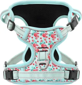 Timos No Pull Dog Harness, Release at Neck Reflective 3 Snap Buckles Adjustable No Choke Pet Vest with Front & Back 2 Leash Clips, Soft Padded Control Training Handle for Small Medium Large Dogs