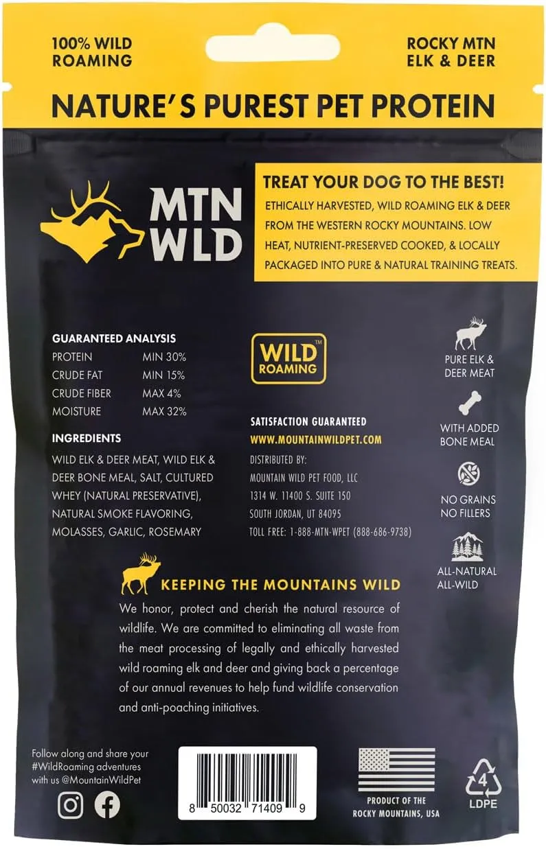 Training Treat Nibs for Dogs, Elk & Deer Protein, Rewards for Effective Dog Training, All Natural, No Fillers, No Artificial Preservatives, for Puppies (4 Ounce, 2, Count)