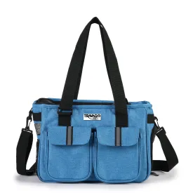 TRAVAGO PET Collapsible Airline Travel Pet Carrier Bag, Portable Small Animal Carrier, Blue, 16''