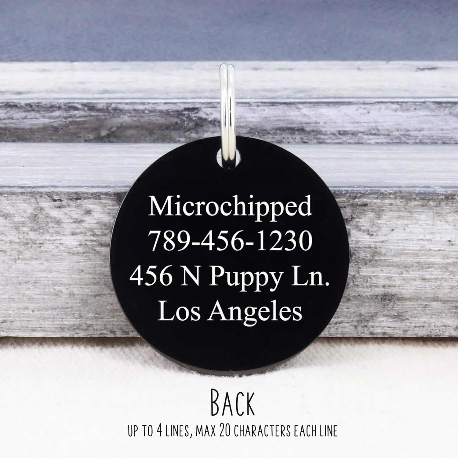 UltraJoys Stainless Steel Pet ID Tag - Personalized Front and Back Engraving, Custom Cat & Dog Tags with Ocean Surfing Design