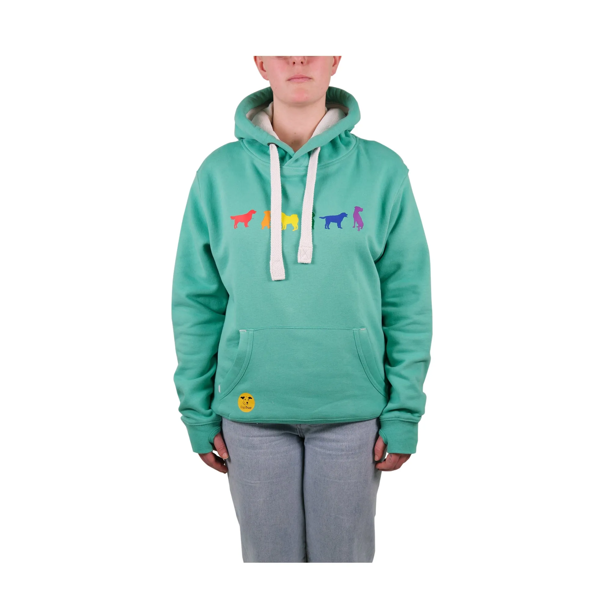 Unisex 'Rainbow Dogs' Hoodie - Six Dog Rainbow Print Design