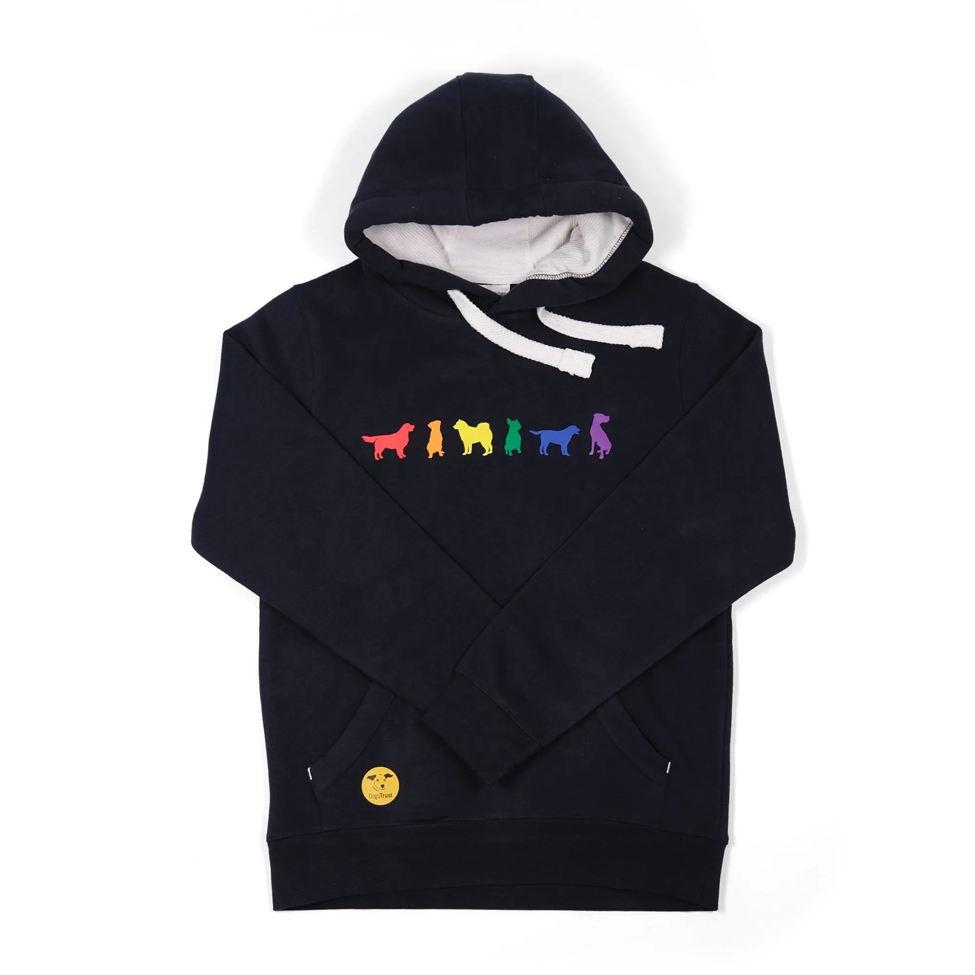 Unisex 'Rainbow Dogs' Hoodie - Six Dog Rainbow Print Design