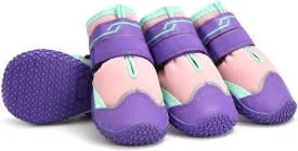 URBEST Dog Shoes for Large Dogs, Waterproof Medium Dog Booties for Winter Snowy Day, Summer Hot Pavement, Outdoor Walking, Indoor Hardfloors Anti Slip Dog Boots & Paw Protectors (Pink, 4#)