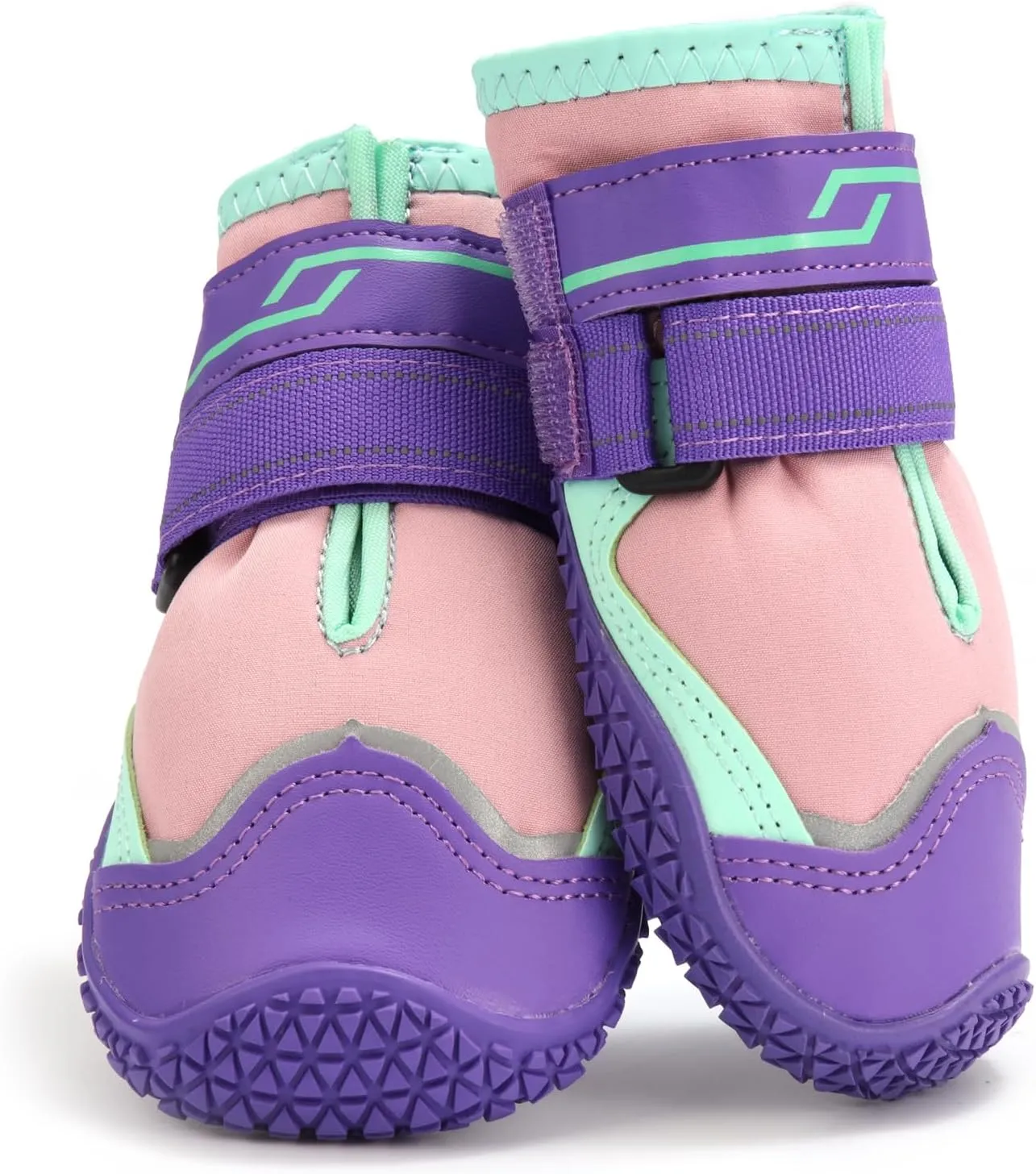 URBEST Dog Shoes for Large Dogs, Waterproof Medium Dog Booties for Winter Snowy Day, Summer Hot Pavement, Outdoor Walking, Indoor Hardfloors Anti Slip Dog Boots & Paw Protectors (Pink, 4#)
