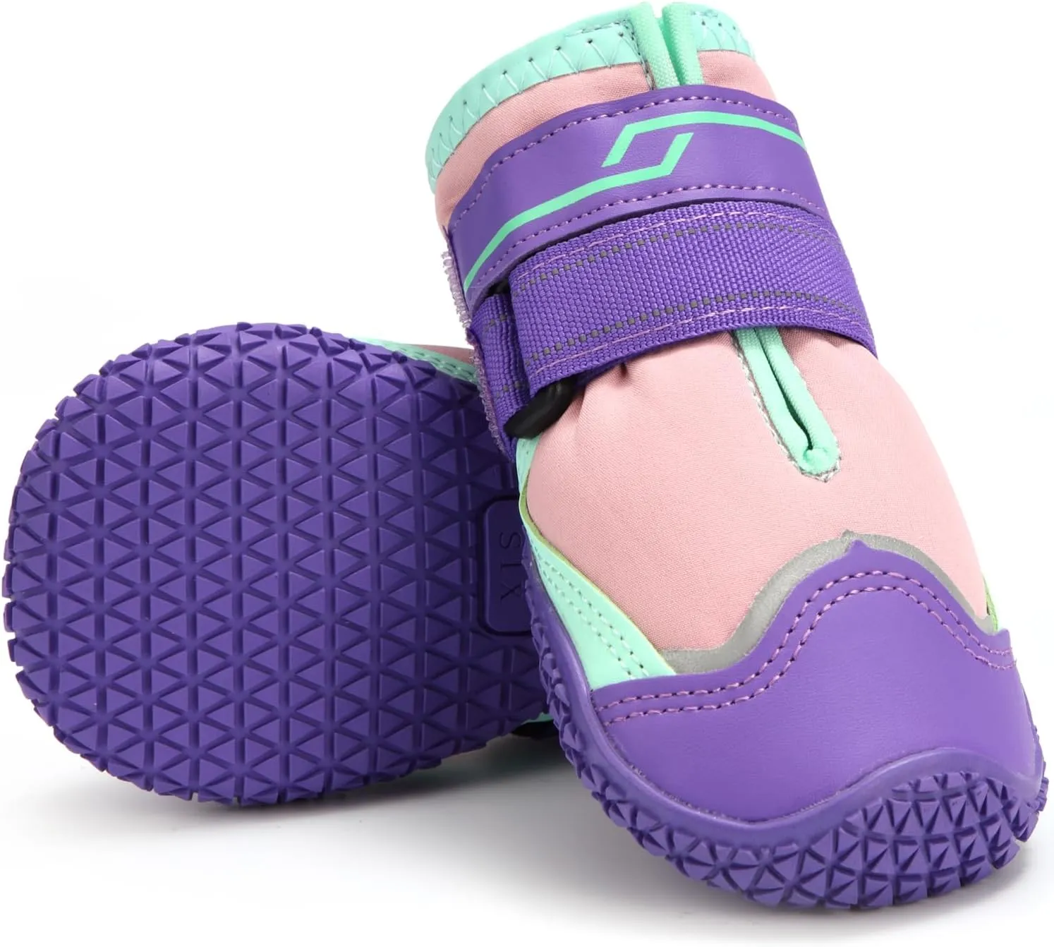 URBEST Dog Shoes for Large Dogs, Waterproof Medium Dog Booties for Winter Snowy Day, Summer Hot Pavement, Outdoor Walking, Indoor Hardfloors Anti Slip Dog Boots & Paw Protectors (Pink, 4#)