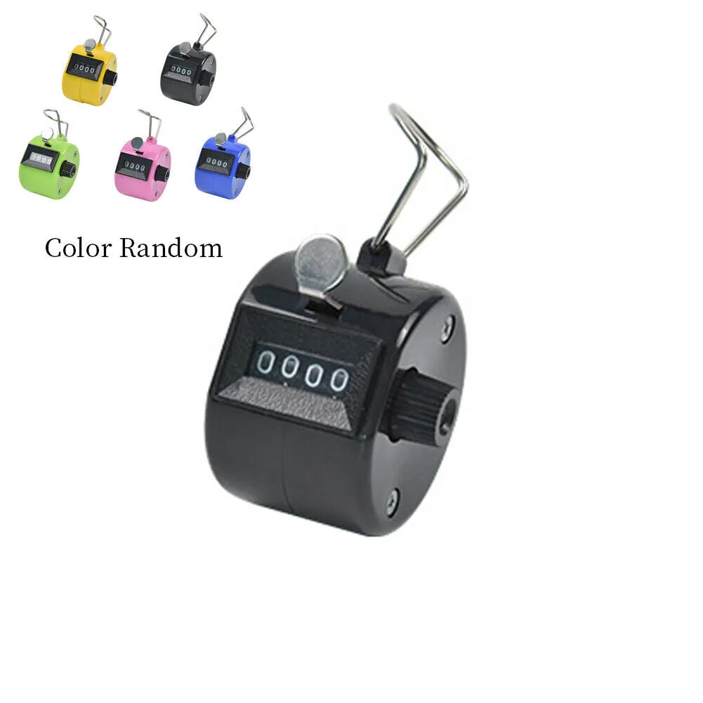 US 2-4 Pack Metal Hand Tally 4-Digit Number Counter Mechanical Manual Clicker
