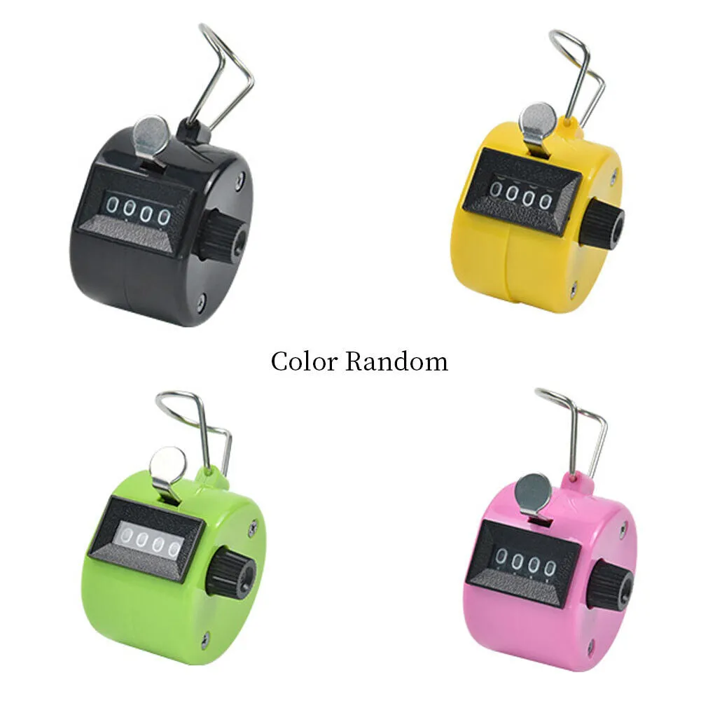 US 2-4 Pack Metal Hand Tally 4-Digit Number Counter Mechanical Manual Clicker