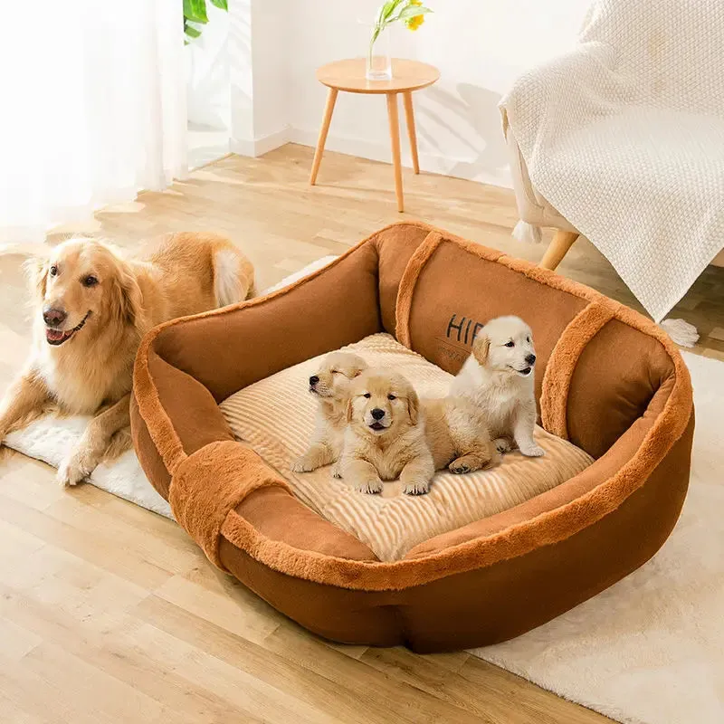 Vintage Large Cozy Calming Sofa Dog Bed