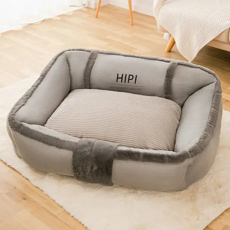 Vintage Large Cozy Calming Sofa Dog Bed