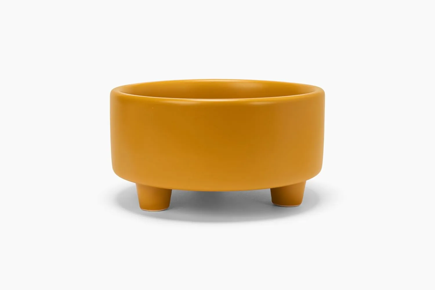 Waggo Uplift Ceramic Dog Bowl for Small Medium and Large Breeds - Heavyweight and Durable Pet Food and Water Dish Crock, Dishwasher Safe, Modern, Elevated Feeder (Mustard, Medium)
