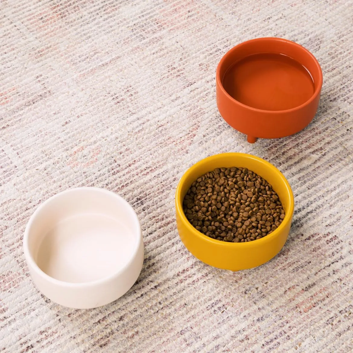 Waggo Uplift Ceramic Dog Bowl for Small Medium and Large Breeds - Heavyweight and Durable Pet Food and Water Dish Crock, Dishwasher Safe, Modern, Elevated Feeder (Mustard, Medium)