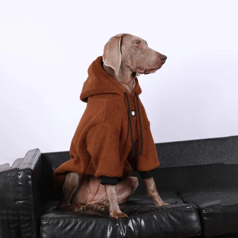 Warm Polar Fleece Dog Jacket for Medium to Large Breeds - Winter Hoodie for Dogs - Dog Jacket Winter Polar Fleece Warm Big Dog Hoodie for Medium Large Dog Clothes Doberman Labrador Clothes Winter Warm Dog Coat