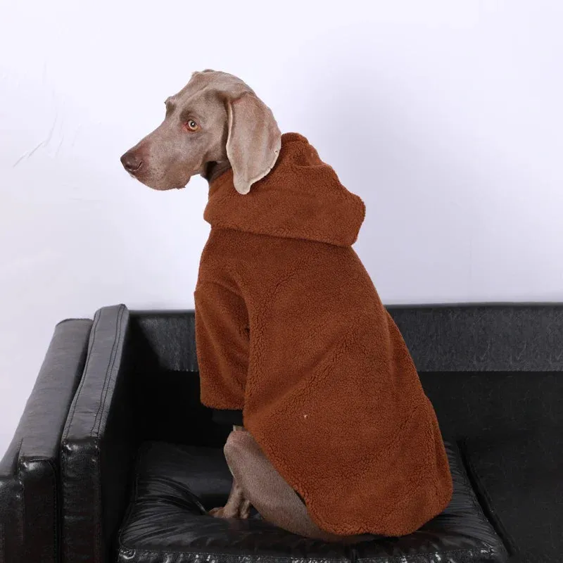 Warm Polar Fleece Dog Jacket for Medium to Large Breeds - Winter Hoodie for Dogs - Dog Jacket Winter Polar Fleece Warm Big Dog Hoodie for Medium Large Dog Clothes Doberman Labrador Clothes Winter Warm Dog Coat