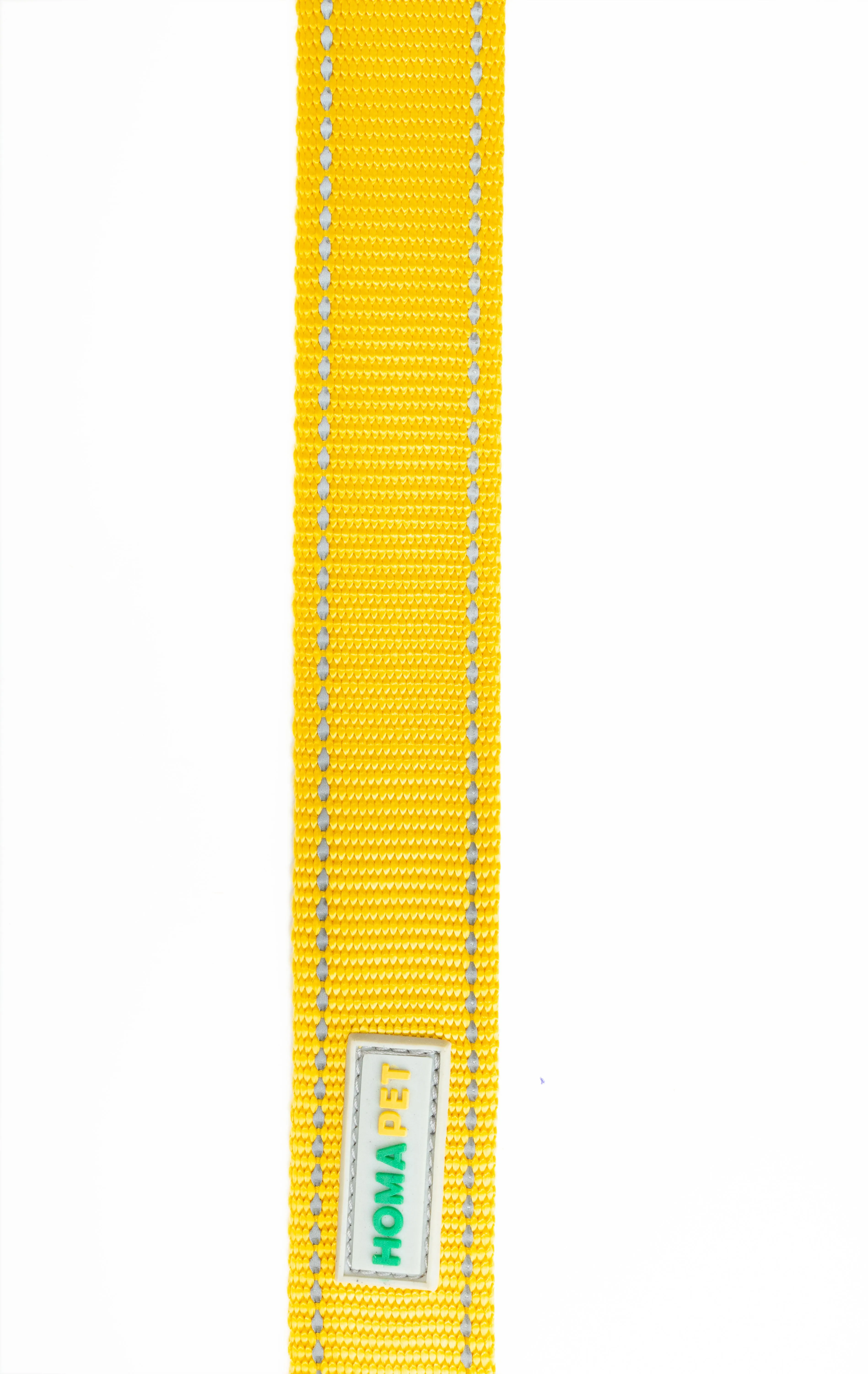 Yellow Flat Nylon Dog Leash